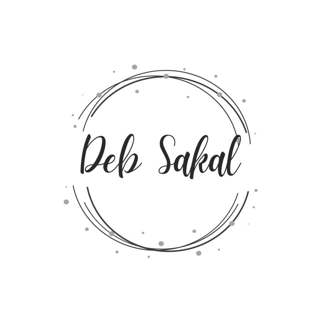 Deb Sakal Logo Text Pattern White